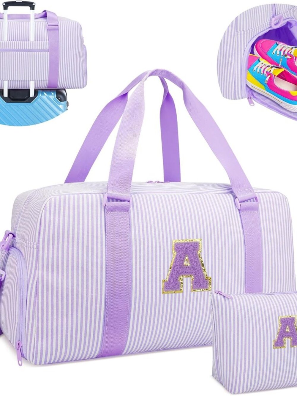 Birthday Gifts for Teen Girls Women, Initial Travel Duffle Bags